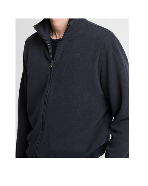 Vince Blue Zip-Up Knitted Sweater for men