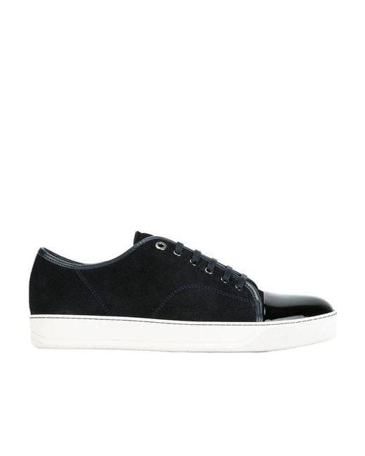 Lanvin Black Dbb1 Patent-Toe Low-Top Sneakers for men