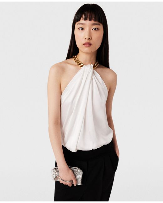 Stella McCartney White Halterneck Chained Top