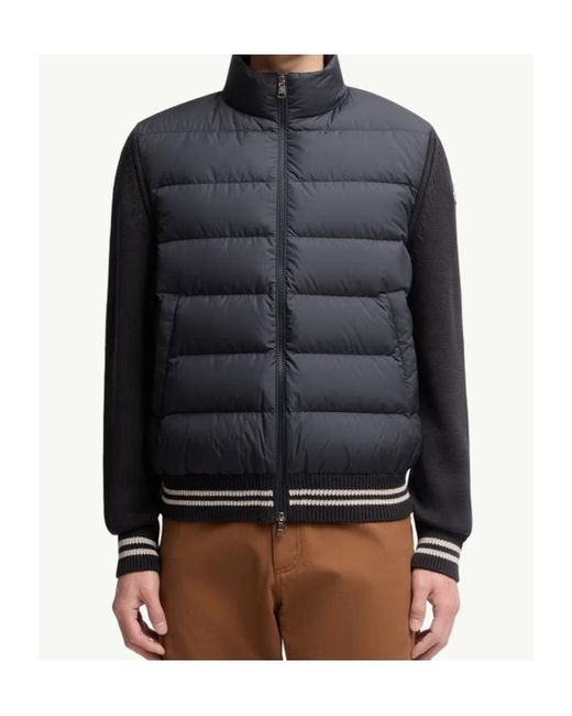 Moncler Blue Panelled Zipped Jacket for men