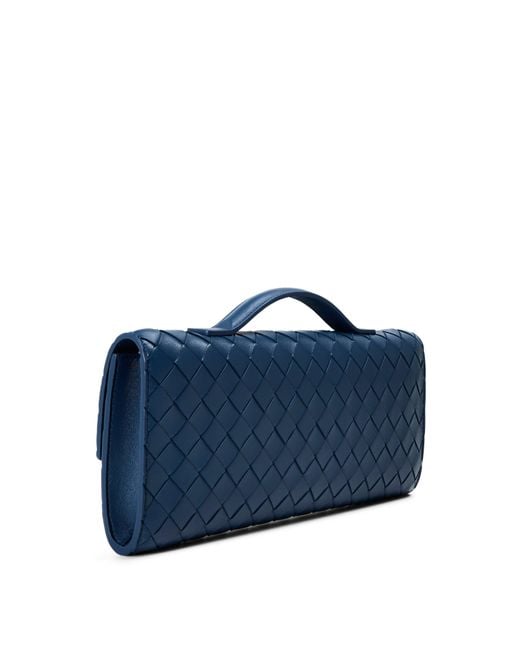 Bottega Veneta Blue Lambskin Clutch