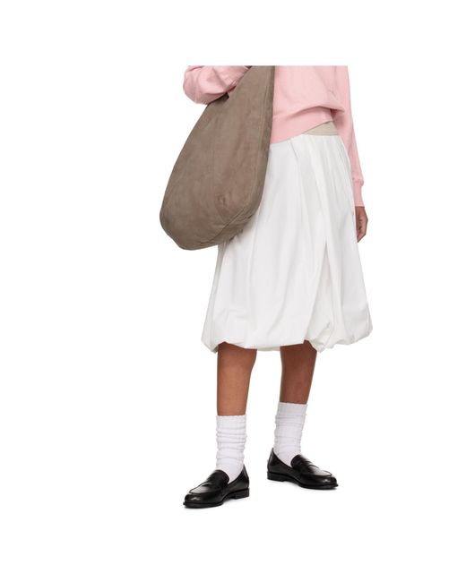 DUNST White Pleated Balloon Skirt