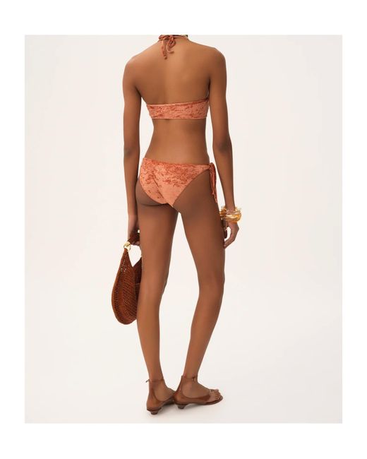 Chloé Red Lace-Up Bikini Top