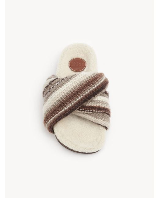 Chloé Brown Chloé Wavy Flat Mules