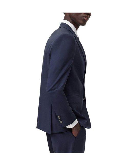 Boss Blue Single-Breasted Blazer for men