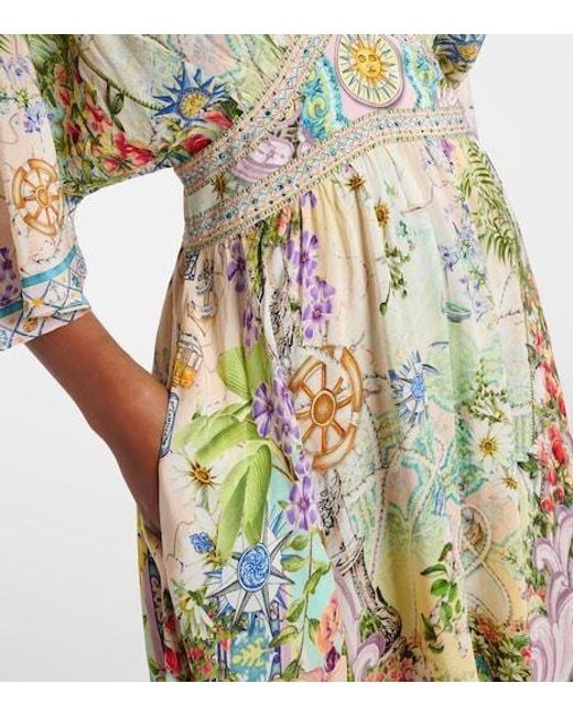 Camilla Green Embellished Silk Maxi Dress
