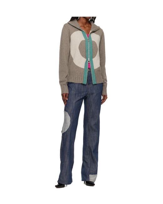 Edward Cuming Gray Vortex Window Wool Blend Zip-Up Sweater for men