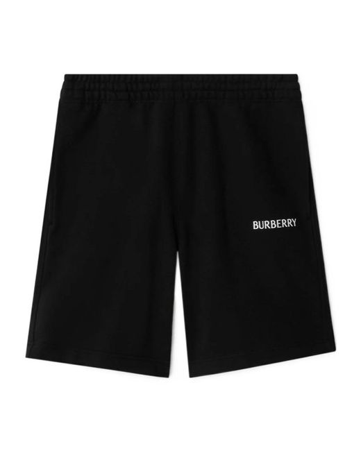 Burberry Black Logo Cotton Shorts for men