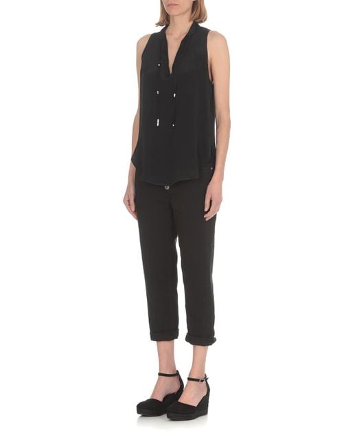 Dondup Black High-Waist Cropped Stretched Jeans