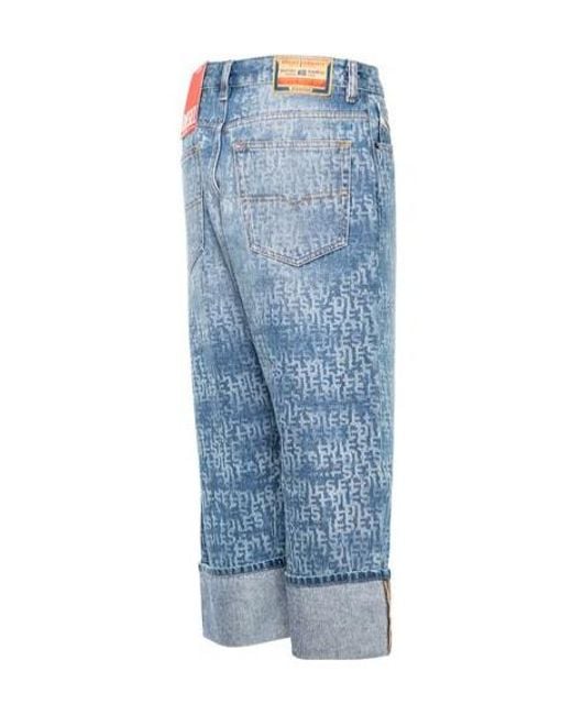 DIESEL Blue 1999 Straight-Leg Logo Patch Jeans