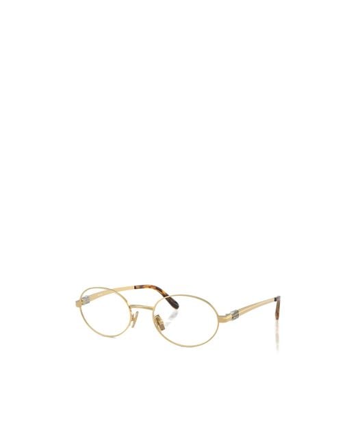 Miu Miu White Eyewear Oval Frame Glasses