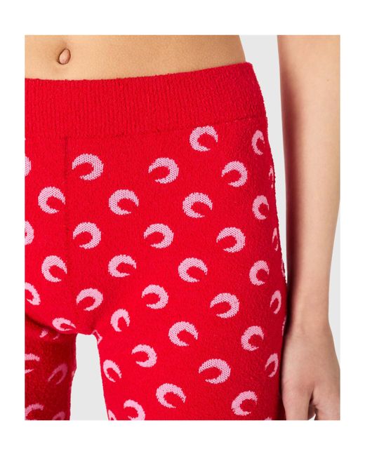 MARINE SERRE Red Moon Printed Jacquard Bouclette Mini Shorts Organic Cotton