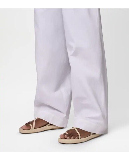 Tod's White Cross-Strap Flat Sandals
