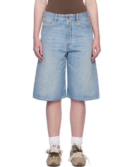 Amiri Blue Faded Denim Shorts
