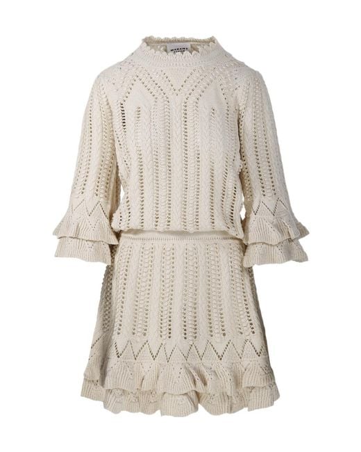 Isabel Marant Natural Isabel Marant Étoile Ruffled Knitted Dress