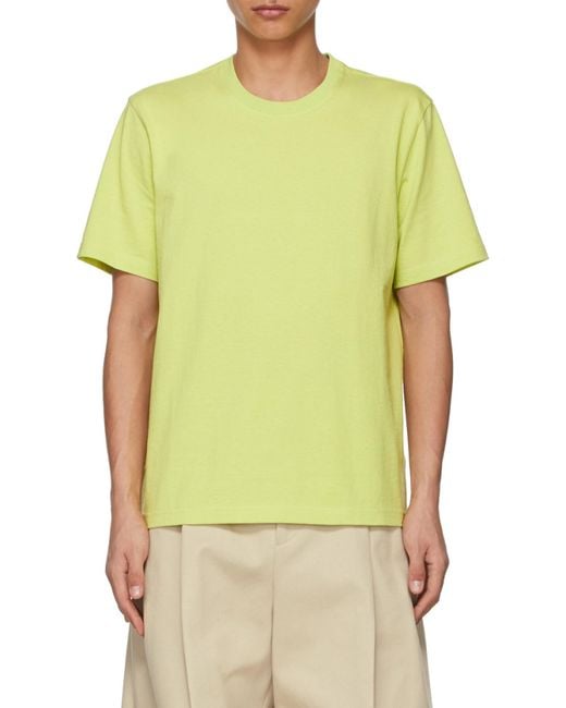 Bottega Veneta Yellow Short-Sleeve Cotton T-Shirt for men