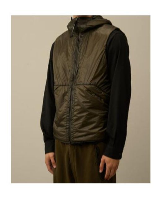 C P Company Green Nada Shell Padded Goggle Vest for men