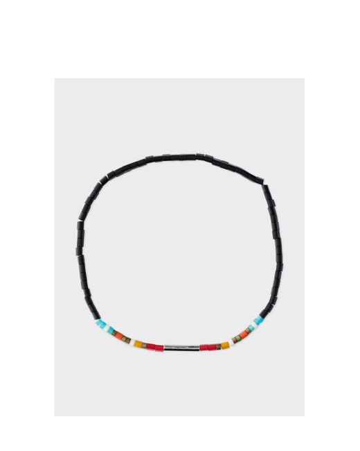 Paul Smith White Beaded Logo-Detail Bracelet for men