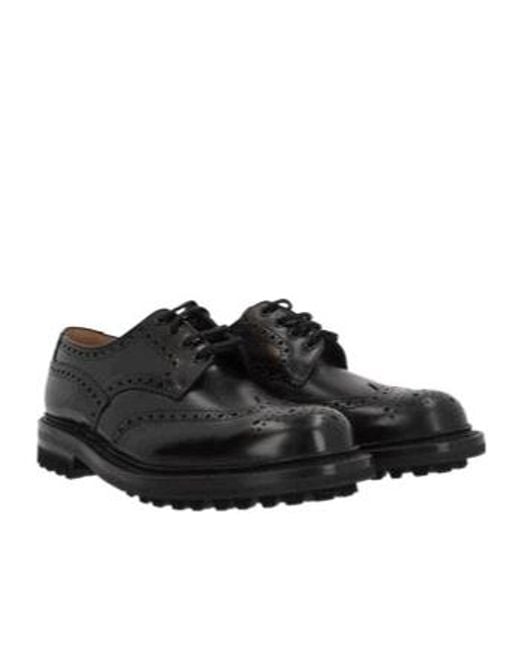 Church's Black Almond Toe Lace-Up Shoes for men