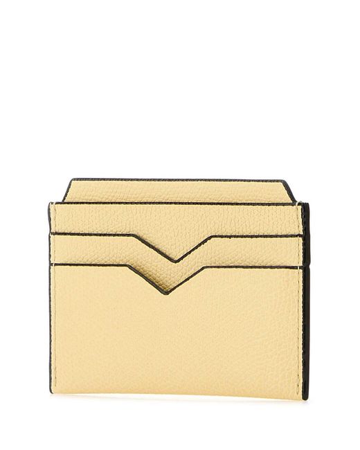 Valextra Metallic V-Shaped Lacquered Edge Cardholder