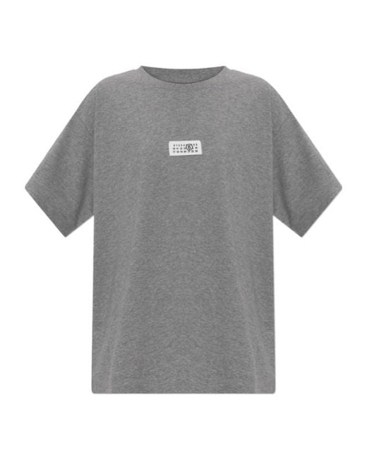 MM6 by Maison Margiela Gray Logo Patch Oversized T-Shirt