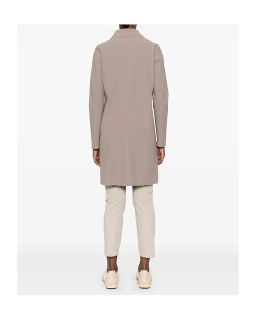 Herno Gray Single-Breasted Long-Sleeved Coat