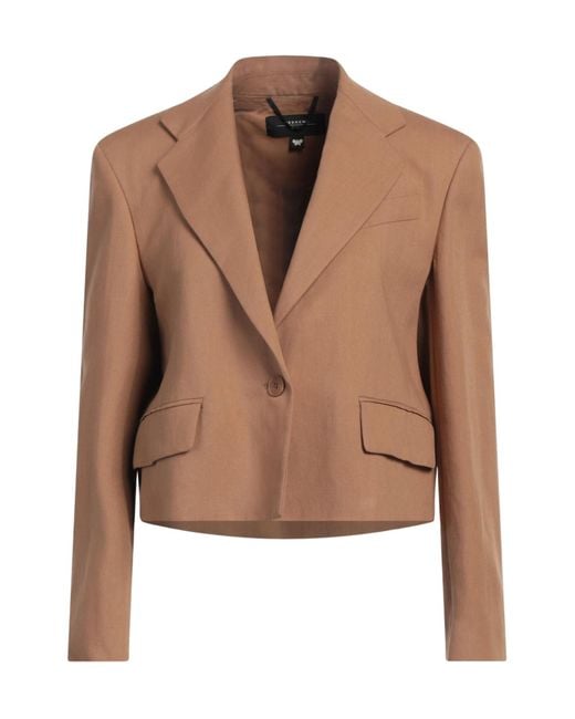 Weekend by Maxmara Brown Minimalist Single-Breasted Blazer