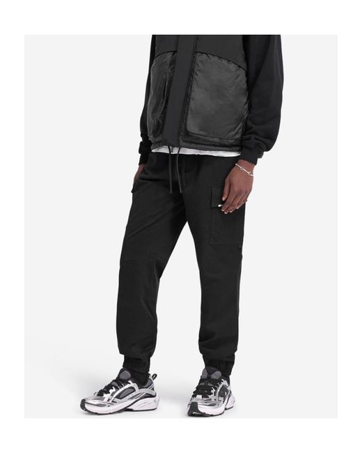 Represent Black Elasticated Cargo Pants for men
