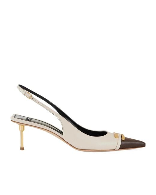 Elisabetta Franchi Metallic Two-Toned Pointed-Toe Slingback Pumps