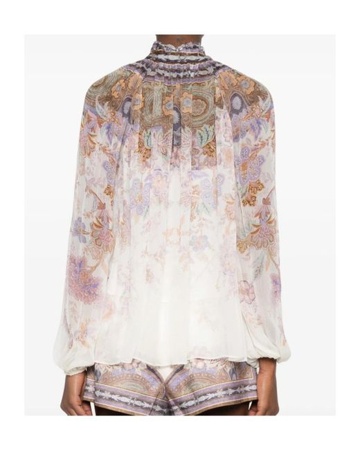 Zimmermann White Patterned Blouse