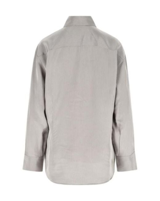 Rohe Gray Long Sleeve Striped Shirt