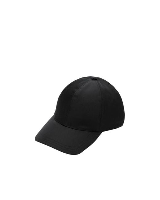 Prada Black Logo Plaque Curved-Peak Baseball Hat
