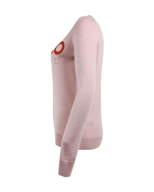 KENZO Pink Colored Letter Logo Knitted Pullover