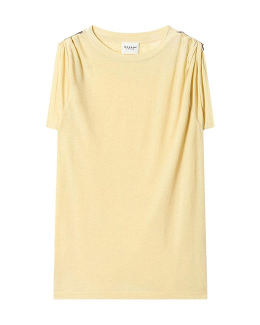 Isabel Marant Yellow Isabel Marant Étoile Zelna Draped Crewneck T-Shirt