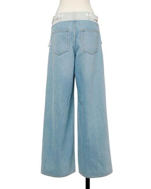 Sacai Blue Wide Leg Denim Jeans