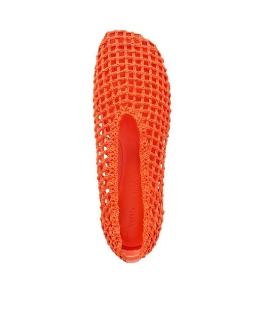 Proenza Schouler Red Slant Crocheted Ballet Flats