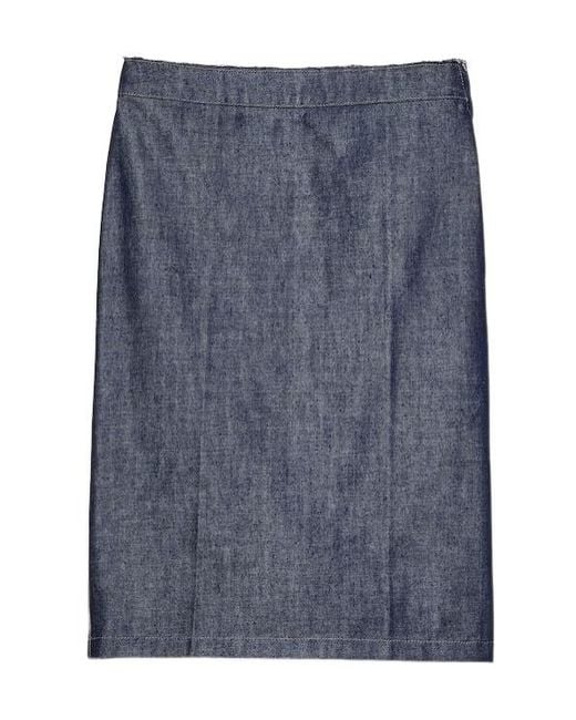 Prada Blue Denim Pencil Skirt