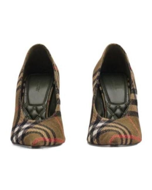 Burberry Brown Check Cameo High Pumps