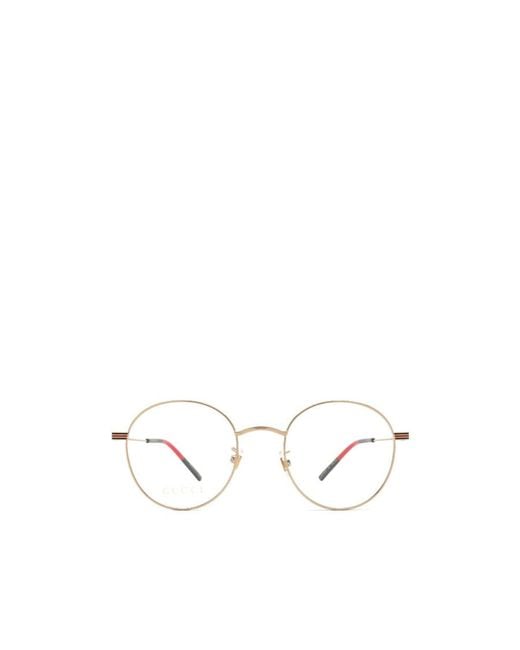 Gucci White Eyewear Round Frame Glasses for men