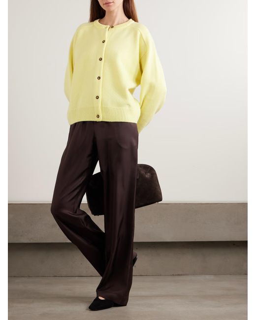 Loulou de Saison Yellow Aidar Merino Wool And Cashmere-Blend Cardigan