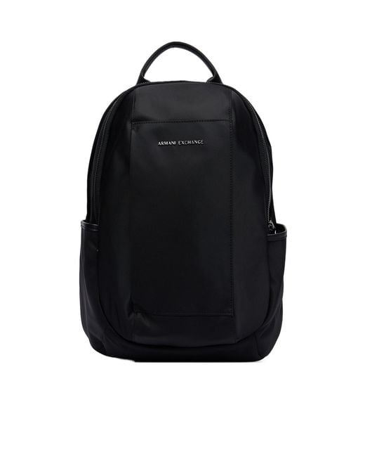 ARMANI EXCHANGE Black Zippered Backpack for men