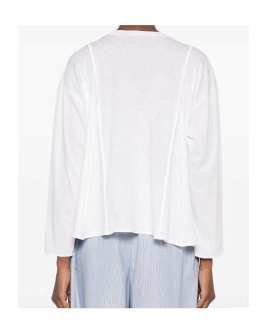 Baserange White Crew Neck Long-Sleeved T-Shirt