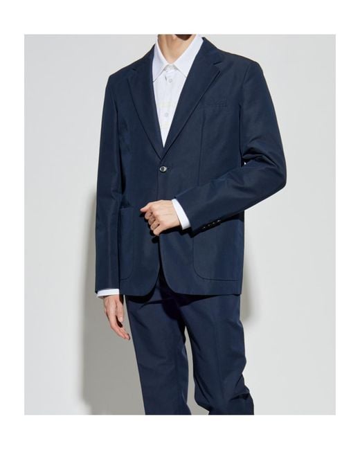 Gucci Blue Embossed Twill Jacket for men