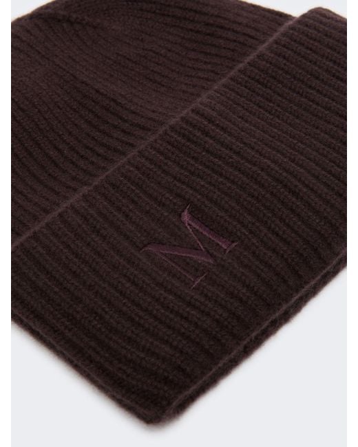Max Mara Brown Ribbed Cashmere Beanie