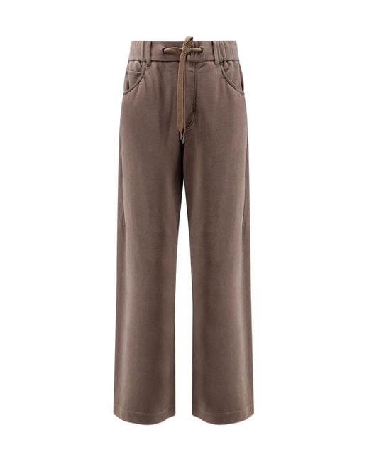 Brunello Cucinelli Brown Drawstring Pants