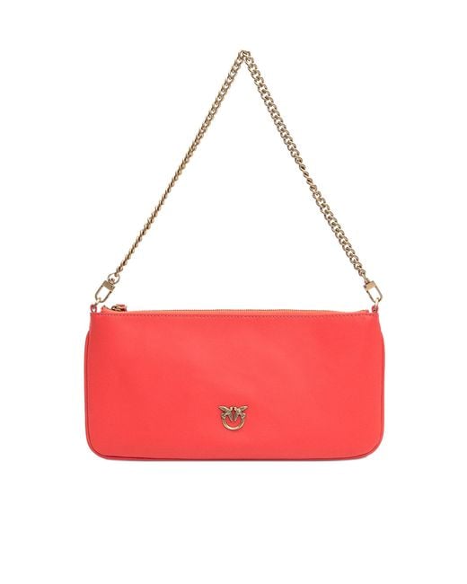 Pinko Red Horizontal Flat Shoulder Bag
