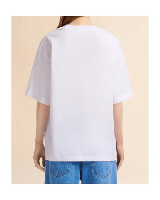 Marni White Logo Printed Crew Neck T-Shirt