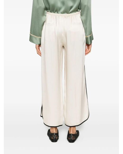 Forte_forte White Contrast-Trim Trousers