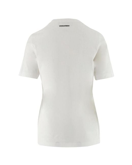 DSquared² White Easy Dean Crewneck T-Shirt