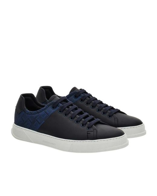Ferragamo Blue Low Cut Sneaker for men